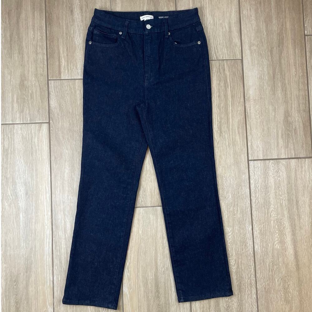 Good American Always Fits Good Legs Straight Jeans Womens 6-12 Dark Wash NWT